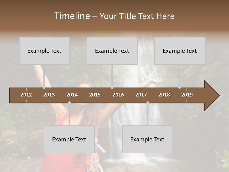 Woman Usa Backpacking PowerPoint Template