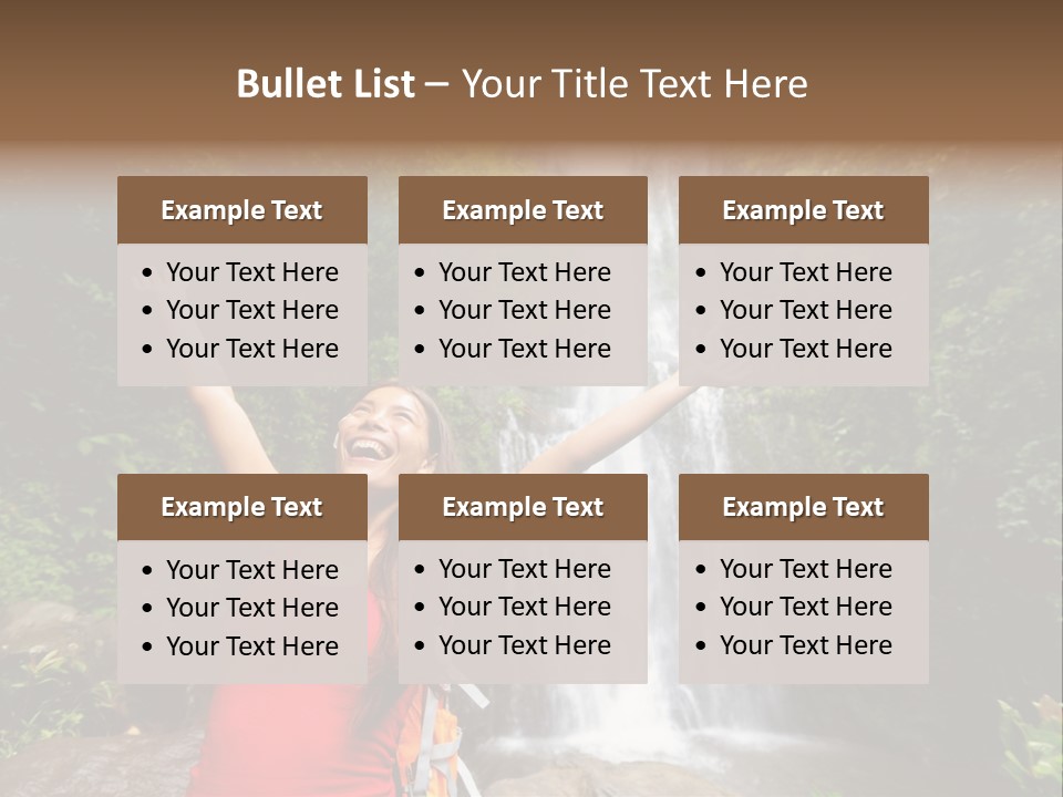 Woman Usa Backpacking PowerPoint Template