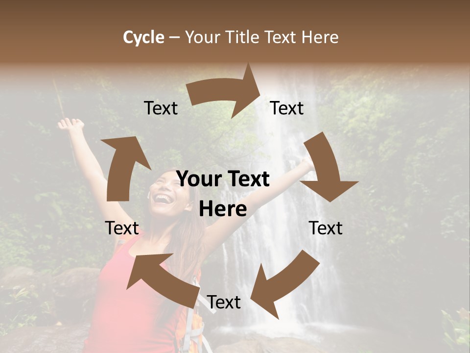 Woman Usa Backpacking PowerPoint Template