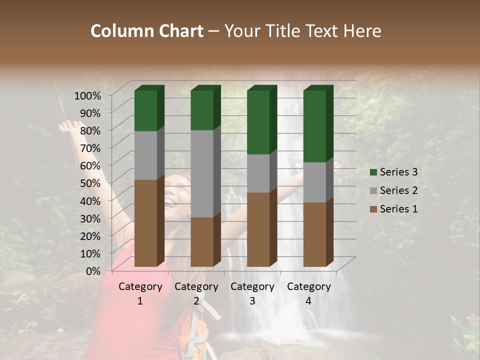Woman Usa Backpacking PowerPoint Template