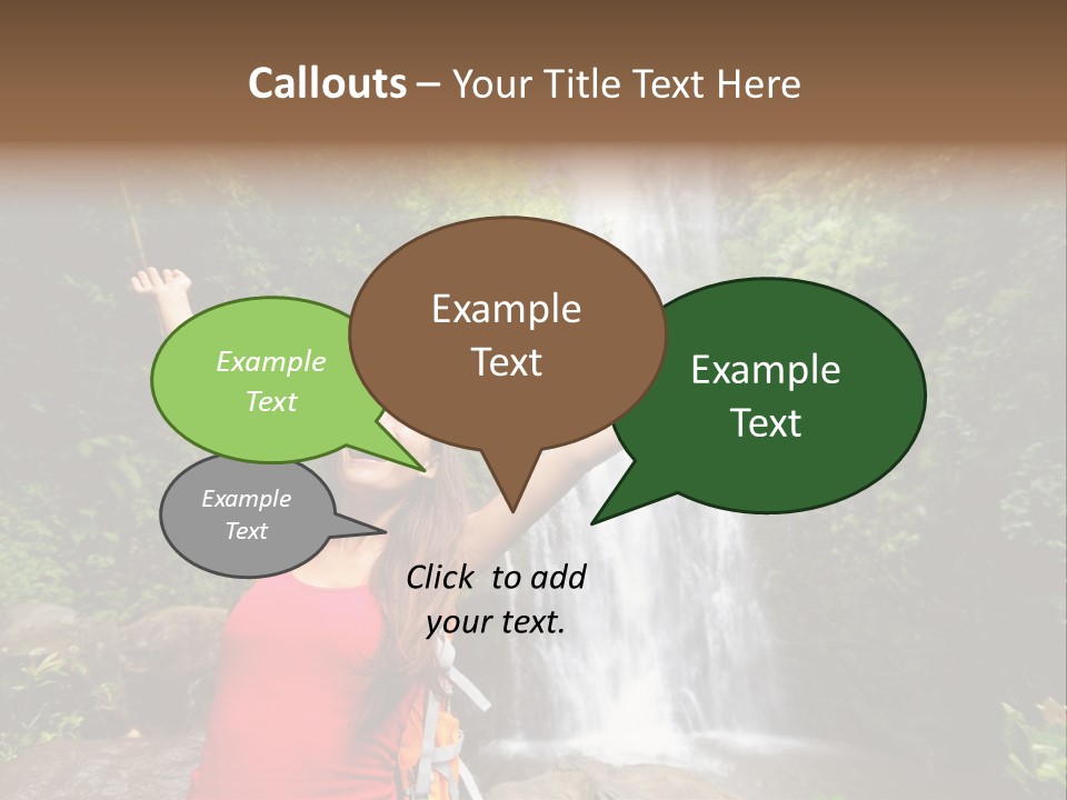 Woman Usa Backpacking PowerPoint Template