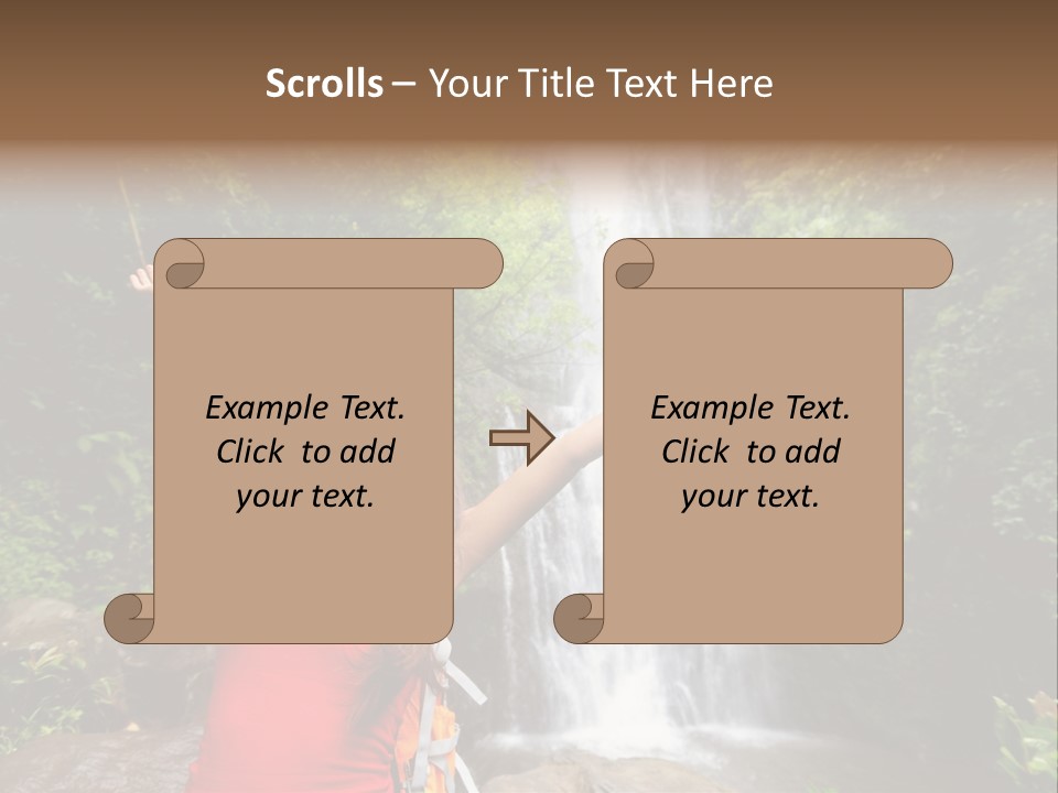 Woman Usa Backpacking PowerPoint Template