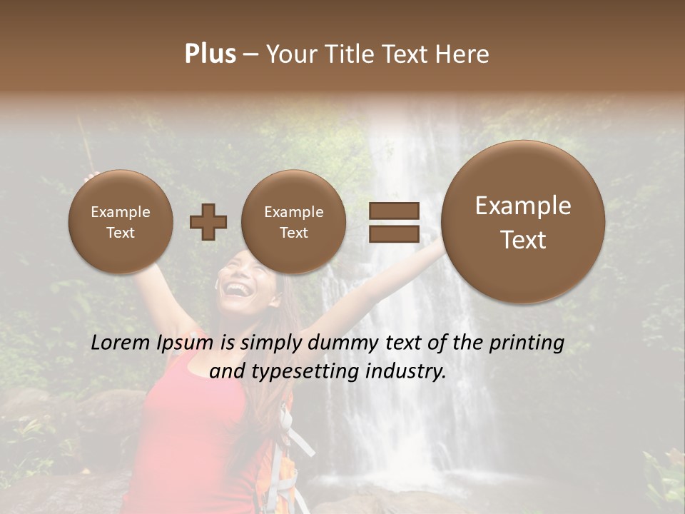 Woman Usa Backpacking PowerPoint Template