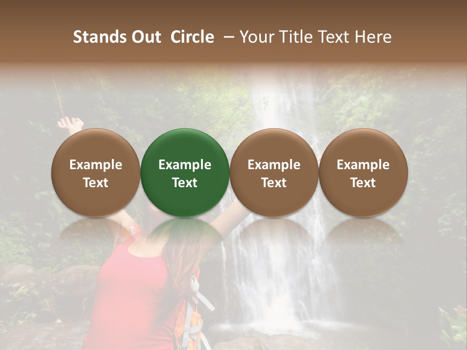 Woman Usa Backpacking PowerPoint Template