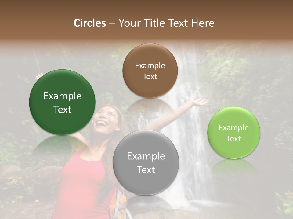 Woman Usa Backpacking PowerPoint Template