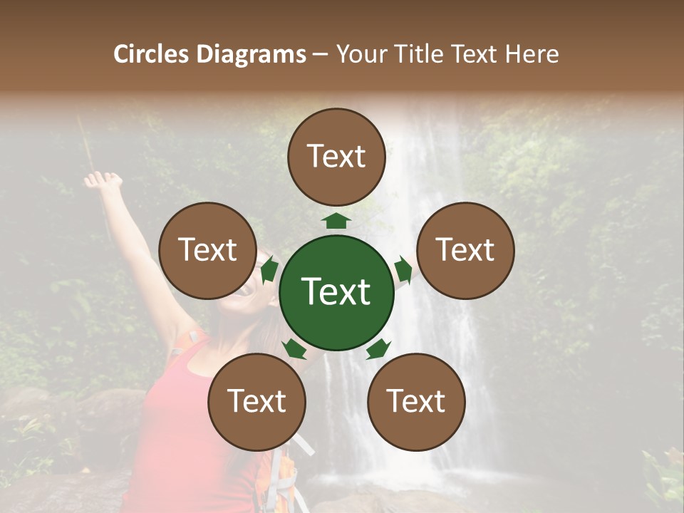 Woman Usa Backpacking PowerPoint Template