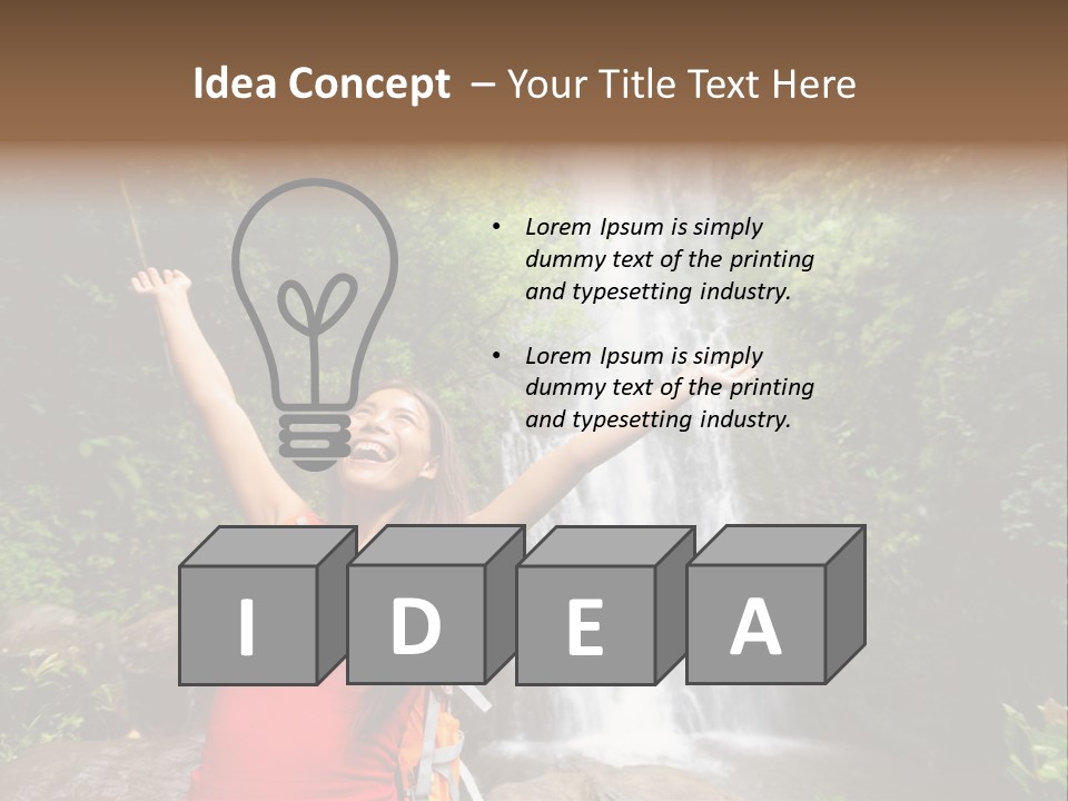 Woman Usa Backpacking PowerPoint Template