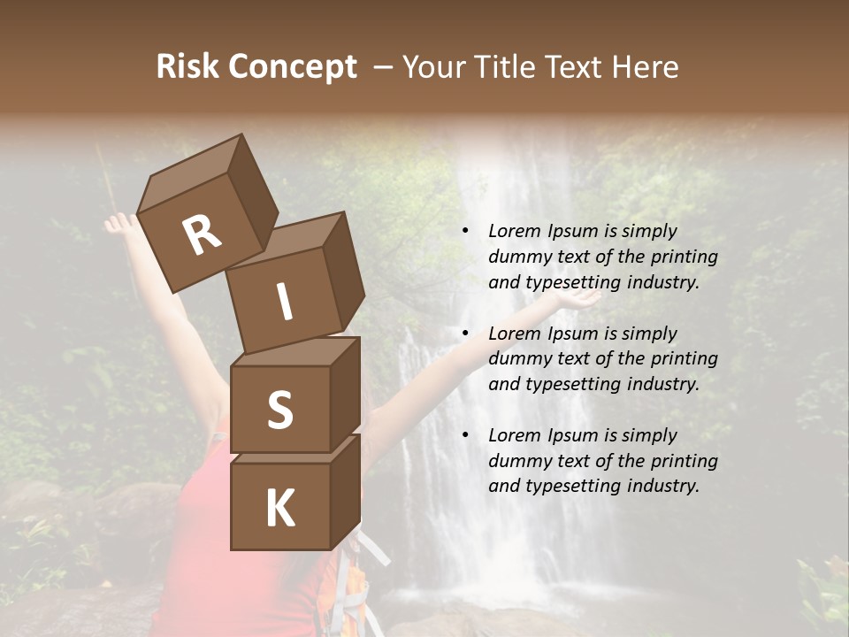 Woman Usa Backpacking PowerPoint Template