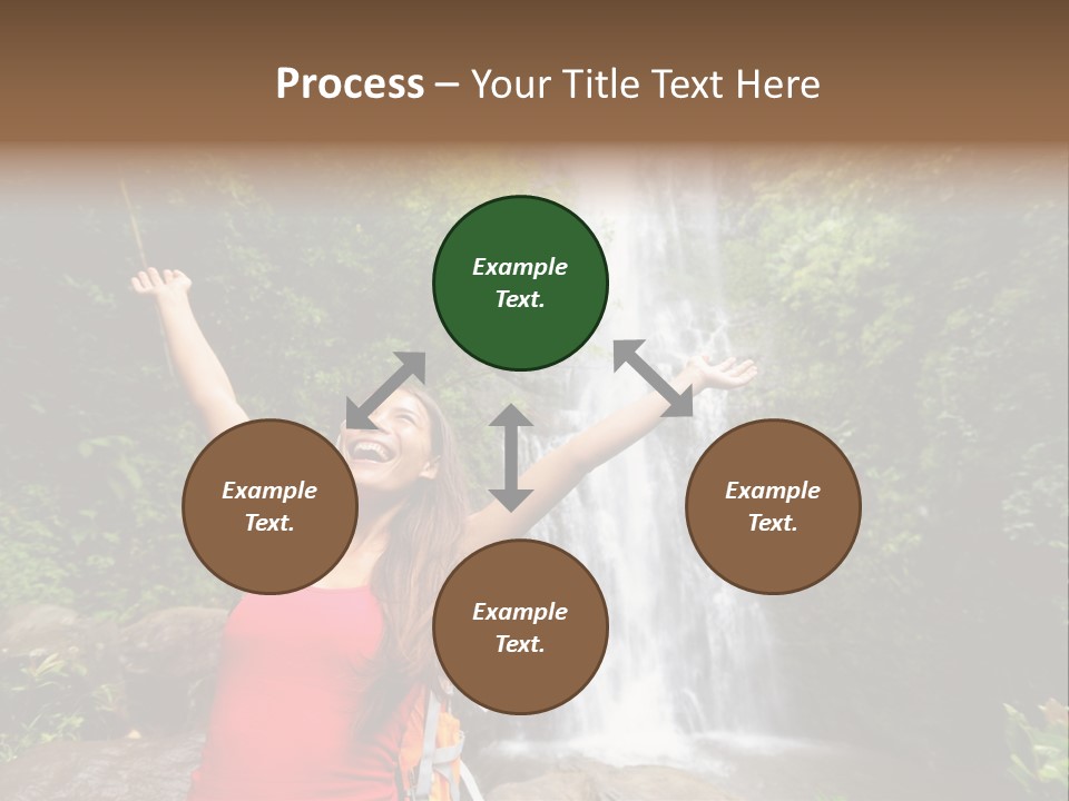 Woman Usa Backpacking PowerPoint Template