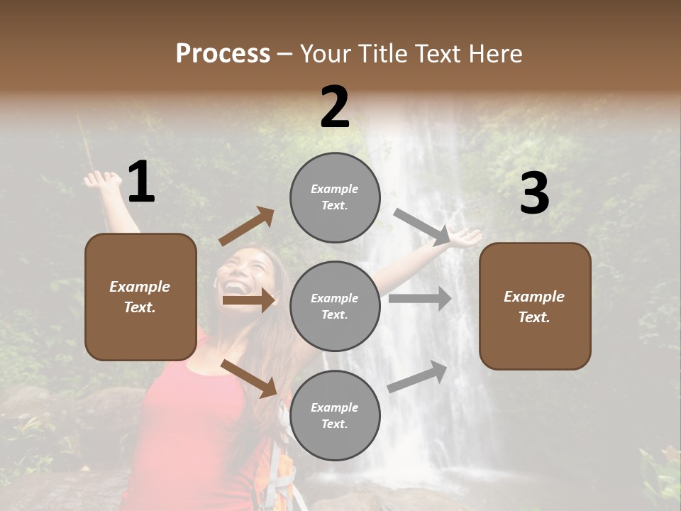 Woman Usa Backpacking PowerPoint Template