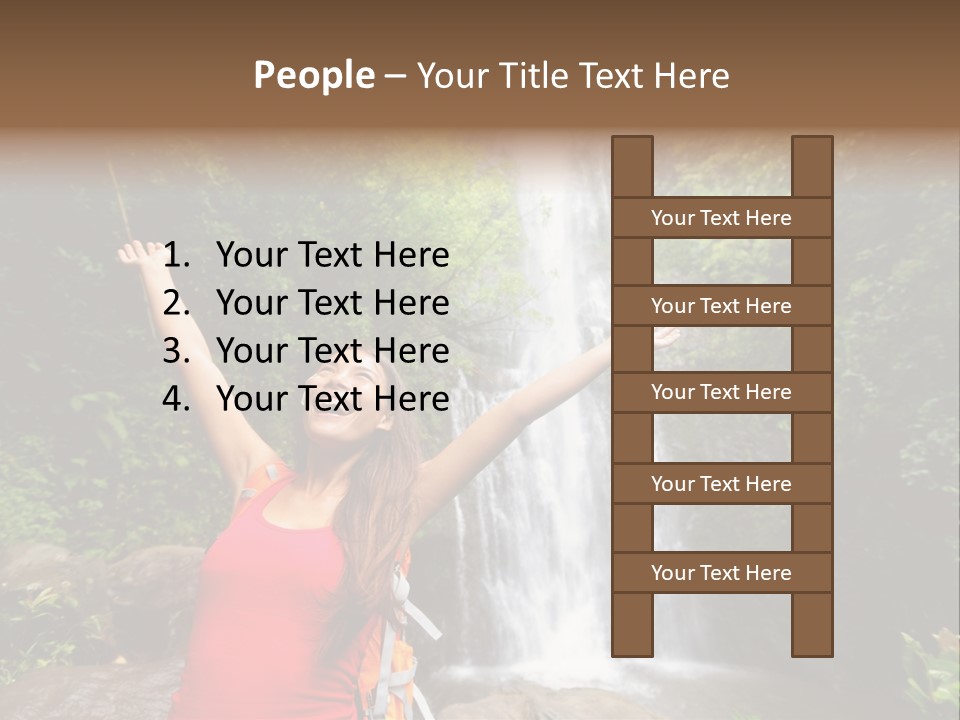 Woman Usa Backpacking PowerPoint Template