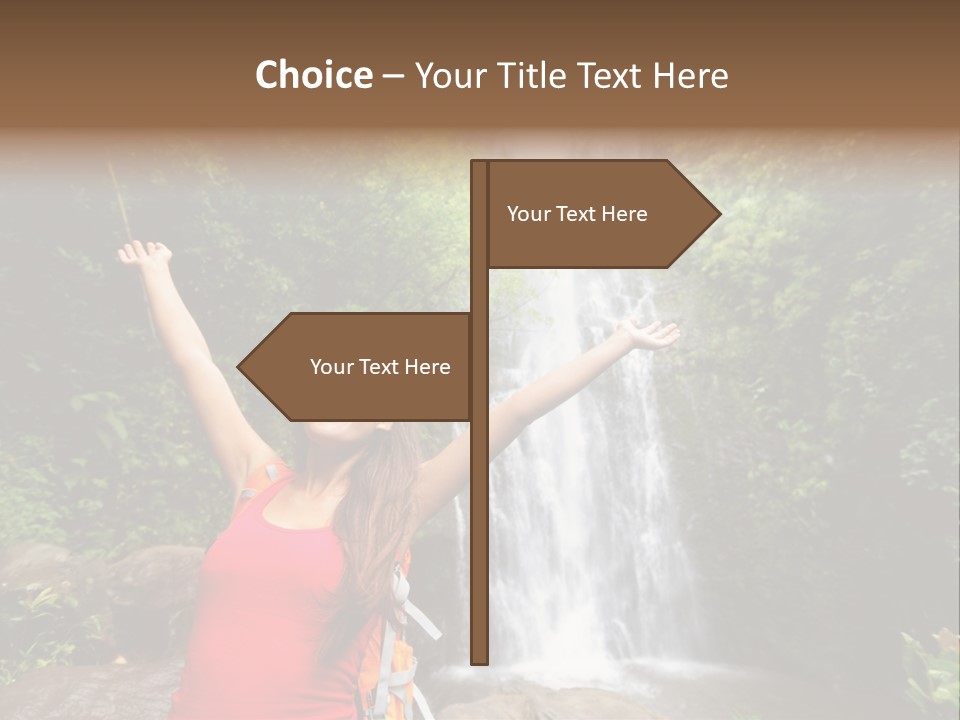 Woman Usa Backpacking PowerPoint Template