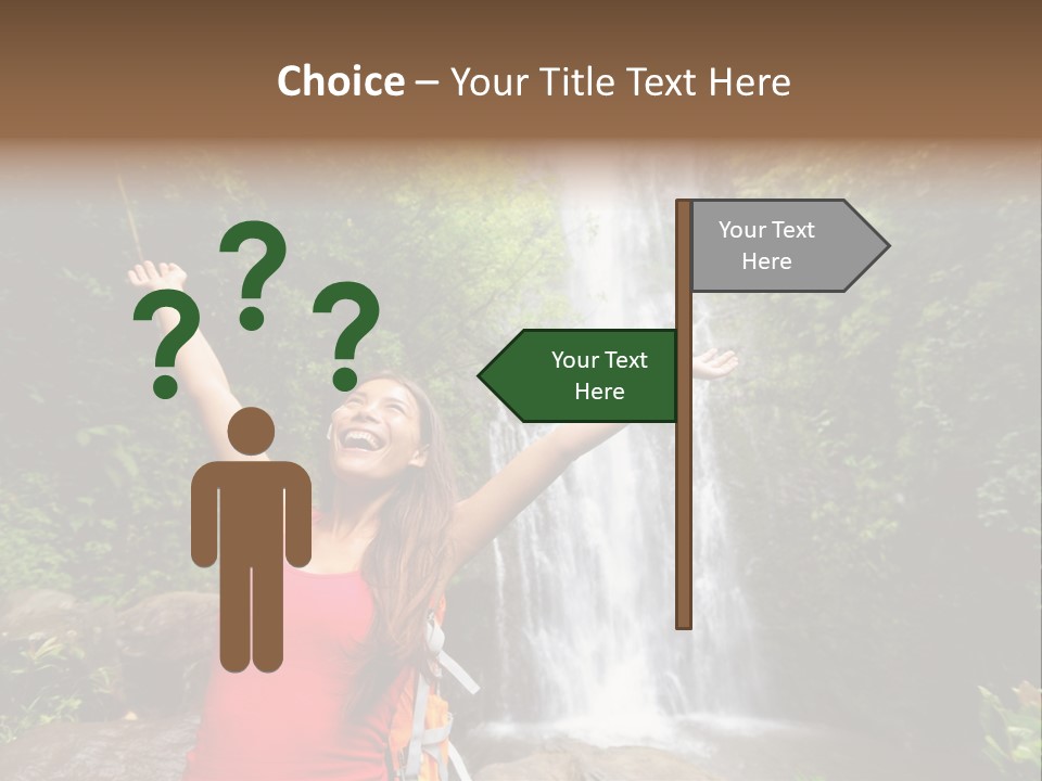 Woman Usa Backpacking PowerPoint Template