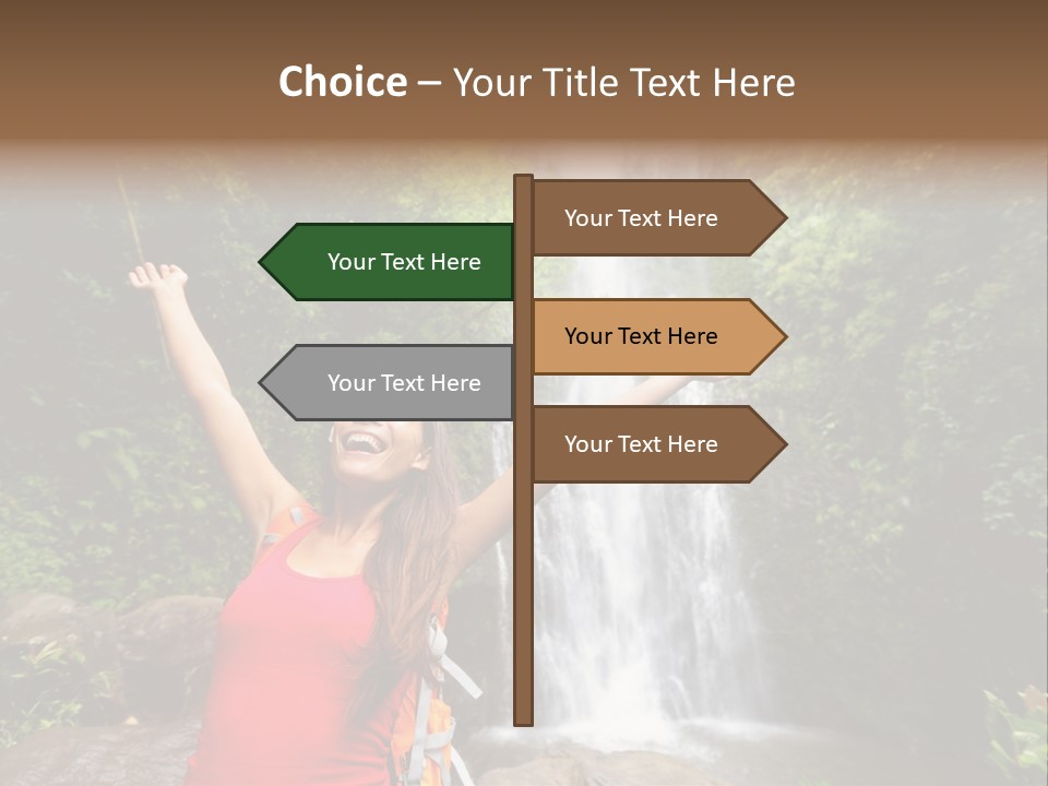 Woman Usa Backpacking PowerPoint Template