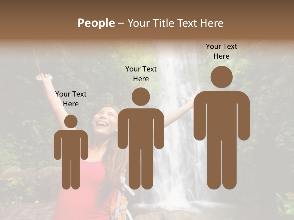 Woman Usa Backpacking PowerPoint Template