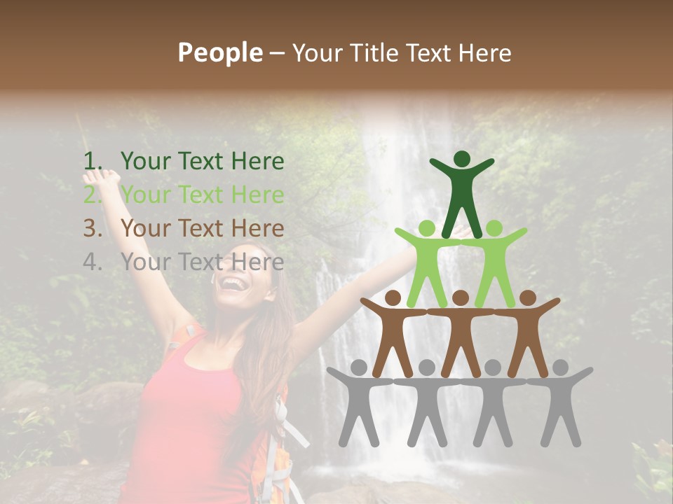 Woman Usa Backpacking PowerPoint Template