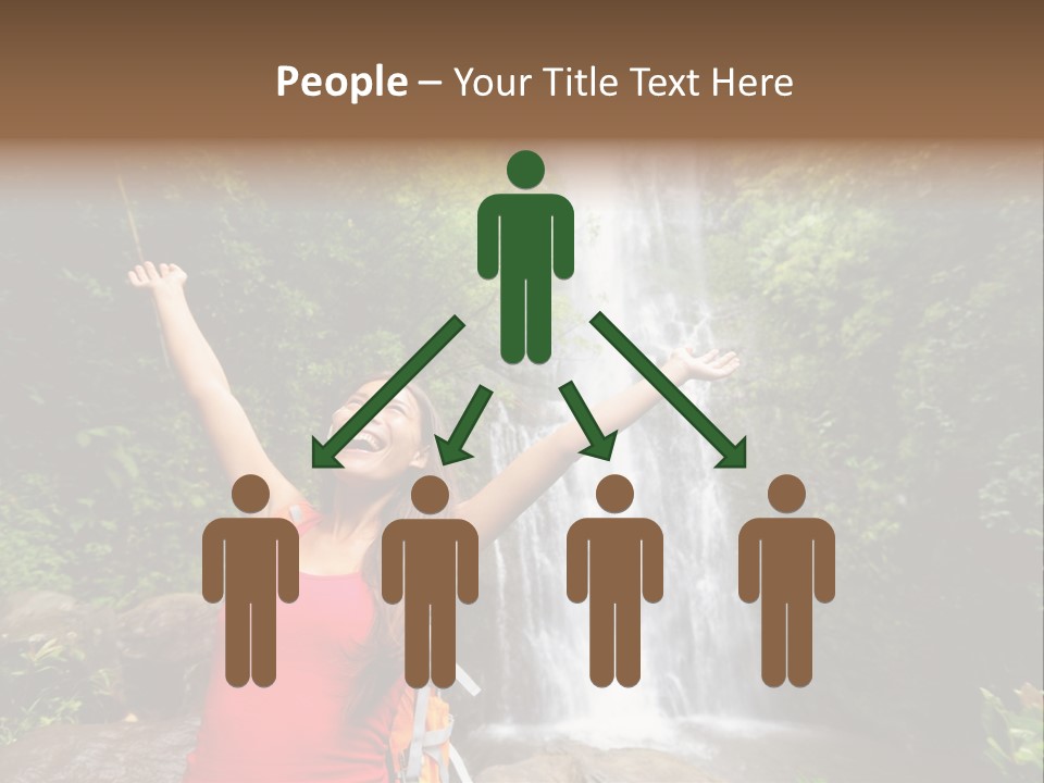 Woman Usa Backpacking PowerPoint Template