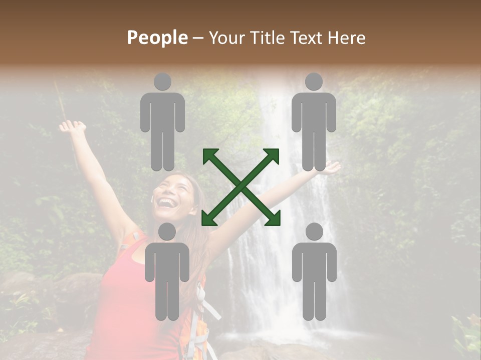 Woman Usa Backpacking PowerPoint Template