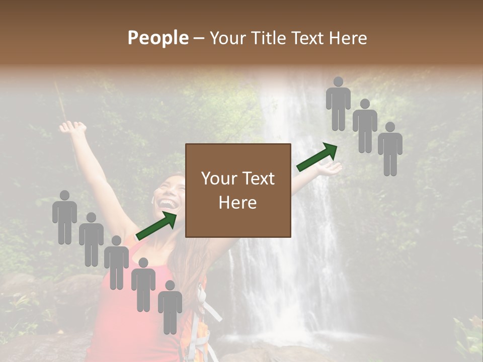 Woman Usa Backpacking PowerPoint Template