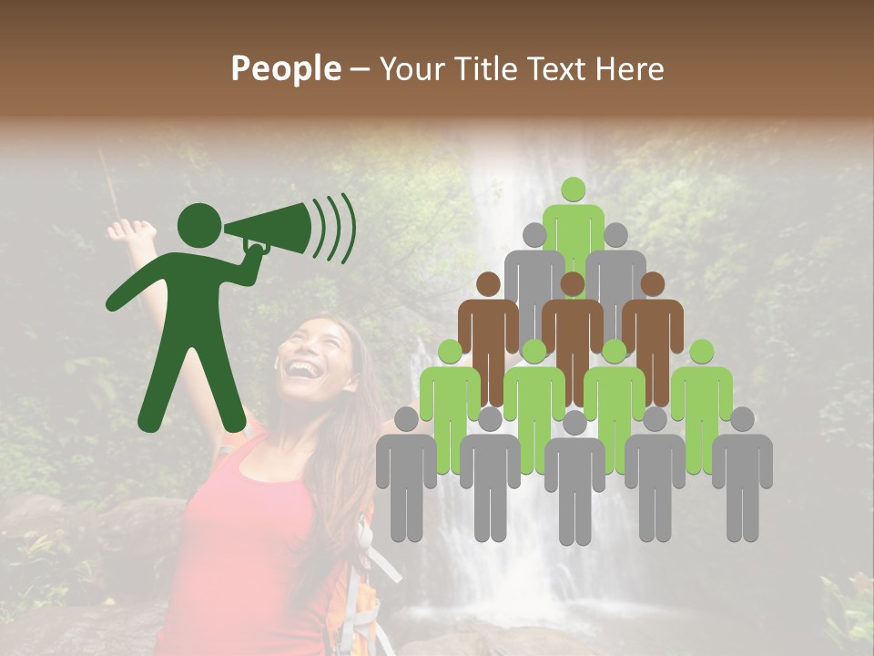 Woman Usa Backpacking PowerPoint Template