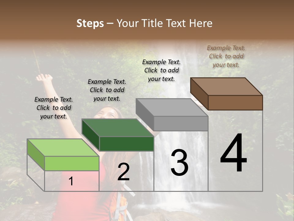 Woman Usa Backpacking PowerPoint Template