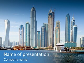 Transportation Tower Sea PowerPoint Template