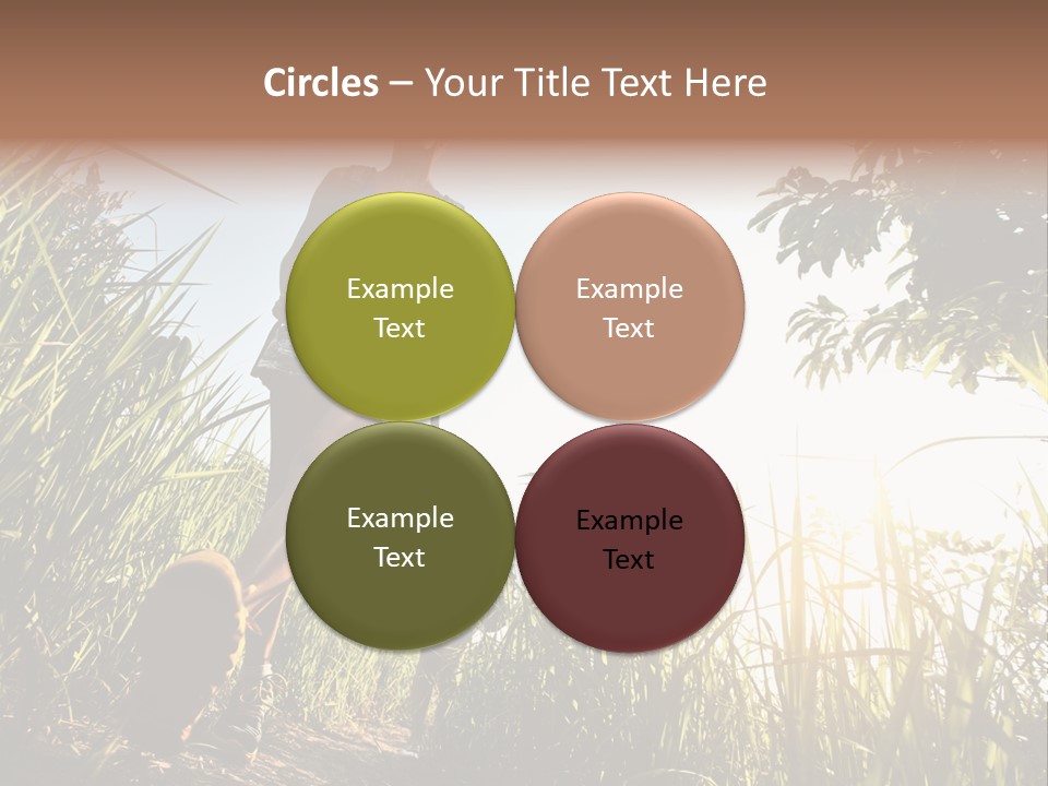 A Couple Of People That Are Walking In The Grass PowerPoint Template