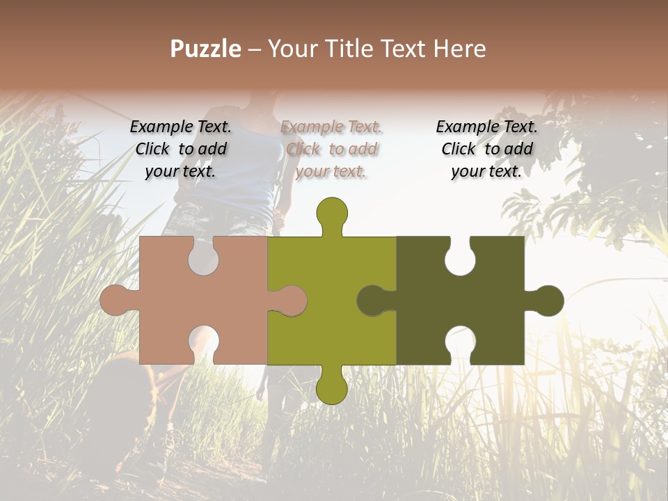 A Couple Of People That Are Walking In The Grass PowerPoint Template