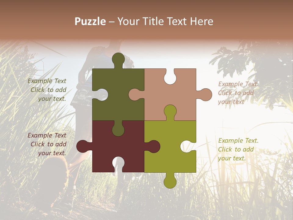 A Couple Of People That Are Walking In The Grass PowerPoint Template