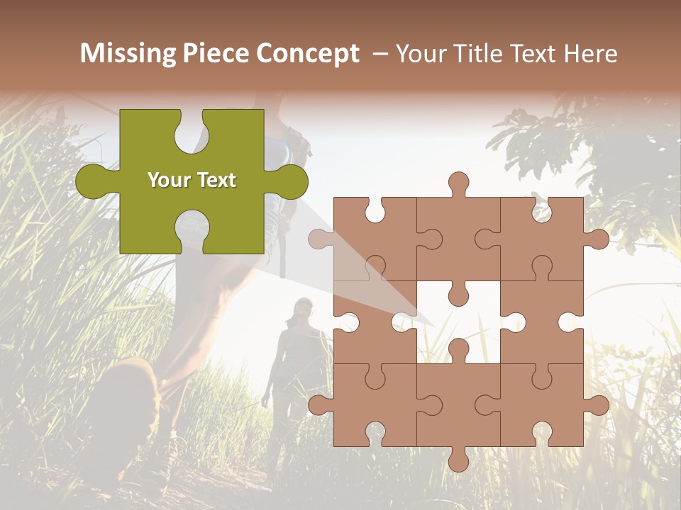 A Couple Of People That Are Walking In The Grass PowerPoint Template