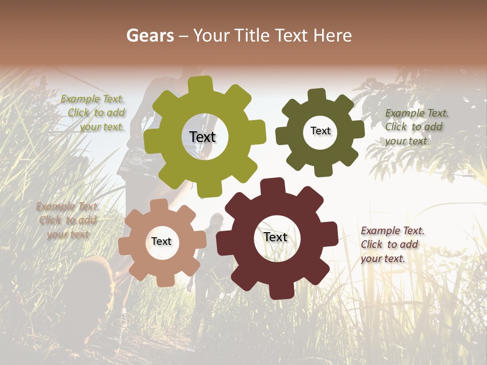 A Couple Of People That Are Walking In The Grass PowerPoint Template