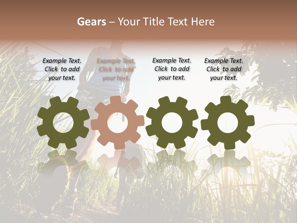 A Couple Of People That Are Walking In The Grass PowerPoint Template