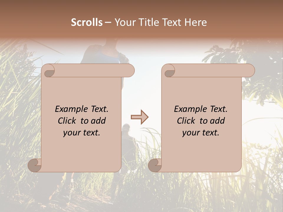 A Couple Of People That Are Walking In The Grass PowerPoint Template