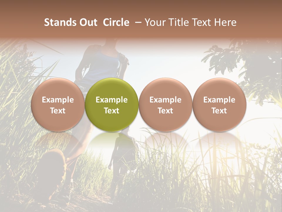 A Couple Of People That Are Walking In The Grass PowerPoint Template