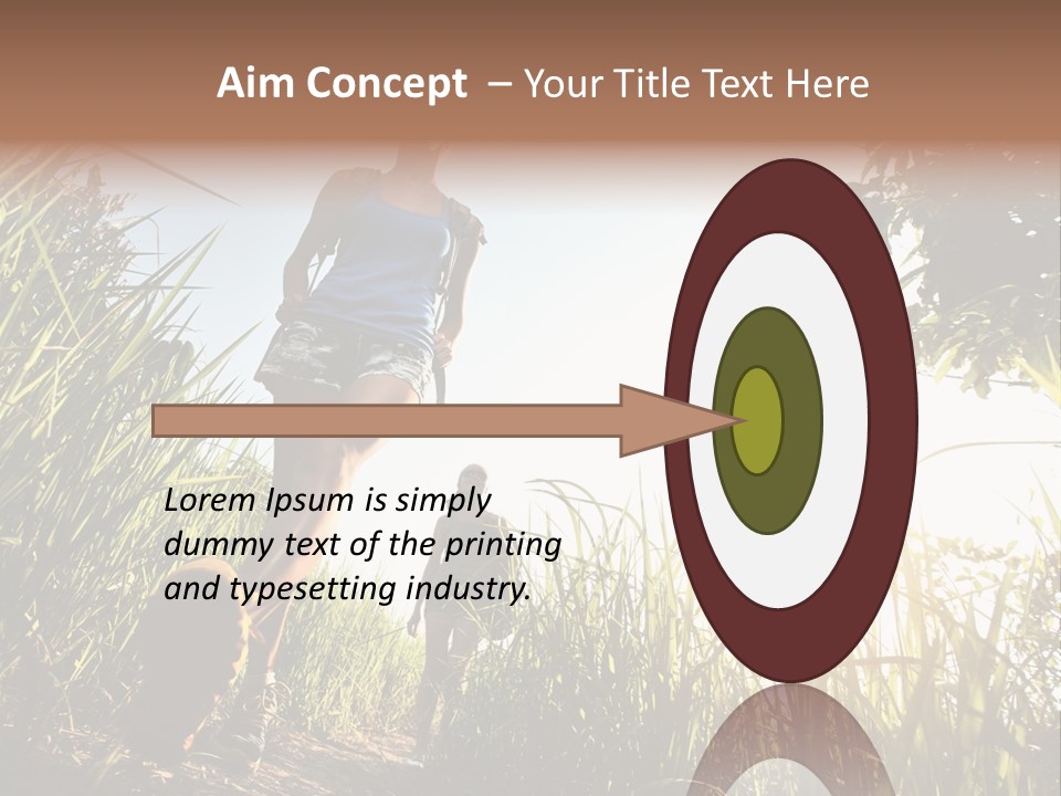 A Couple Of People That Are Walking In The Grass PowerPoint Template