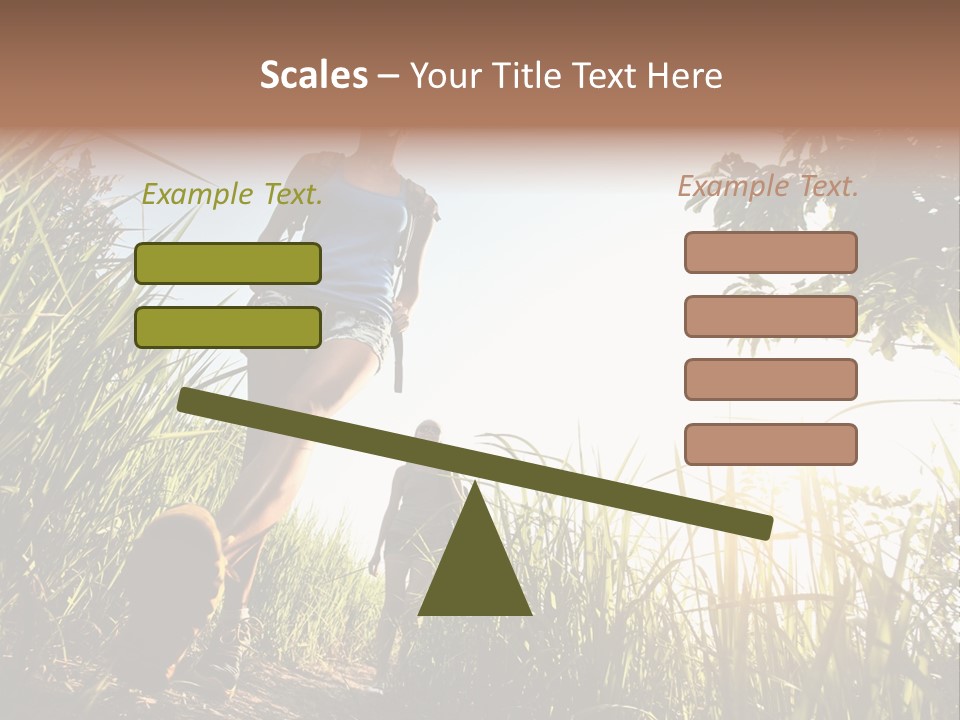 A Couple Of People That Are Walking In The Grass PowerPoint Template