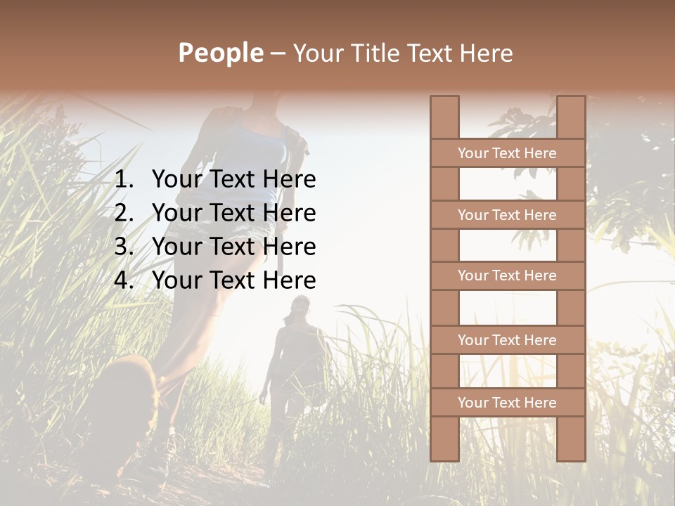 A Couple Of People That Are Walking In The Grass PowerPoint Template