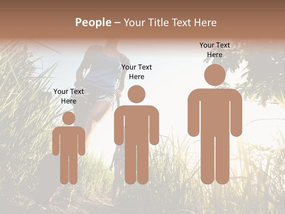 A Couple Of People That Are Walking In The Grass PowerPoint Template