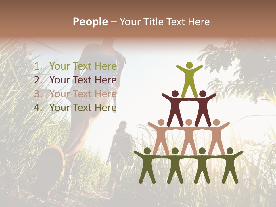 A Couple Of People That Are Walking In The Grass PowerPoint Template