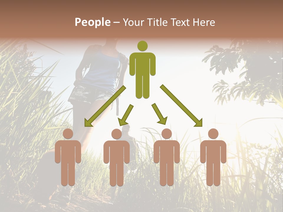 A Couple Of People That Are Walking In The Grass PowerPoint Template