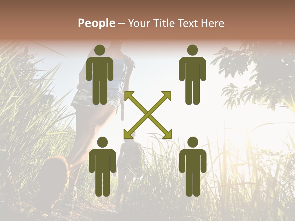 A Couple Of People That Are Walking In The Grass PowerPoint Template