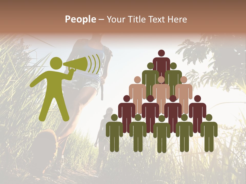 A Couple Of People That Are Walking In The Grass PowerPoint Template