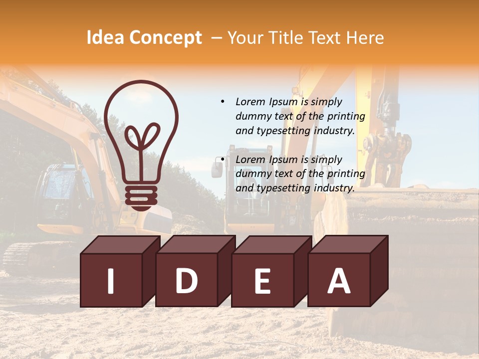 Large Blue Tool PowerPoint Template