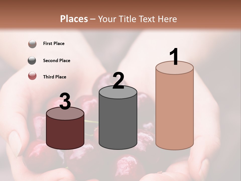 A Person Holding A Bunch Of Cherries In Their Hands PowerPoint Template