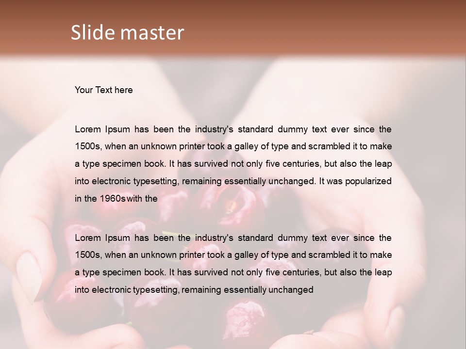 A Person Holding A Bunch Of Cherries In Their Hands PowerPoint Template