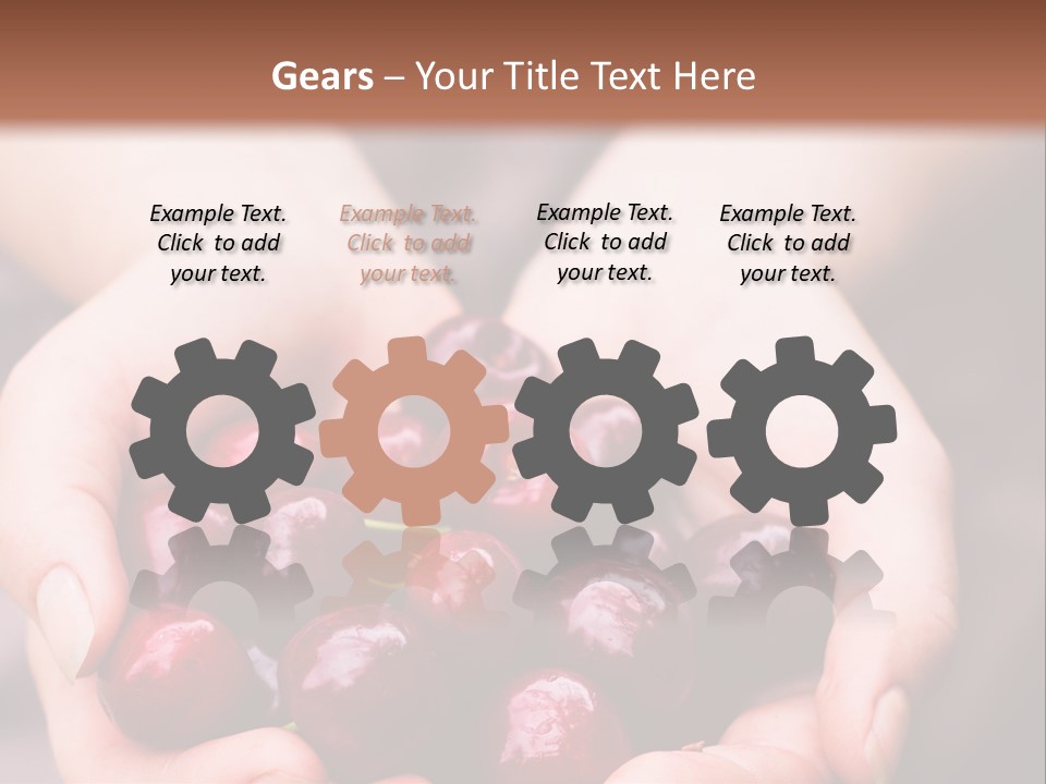 A Person Holding A Bunch Of Cherries In Their Hands PowerPoint Template