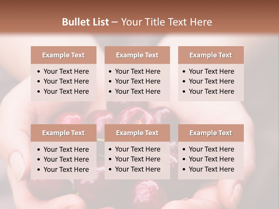 A Person Holding A Bunch Of Cherries In Their Hands PowerPoint Template