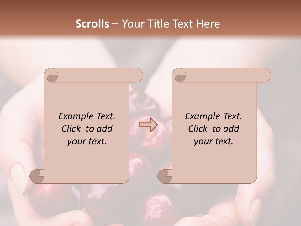 A Person Holding A Bunch Of Cherries In Their Hands PowerPoint Template