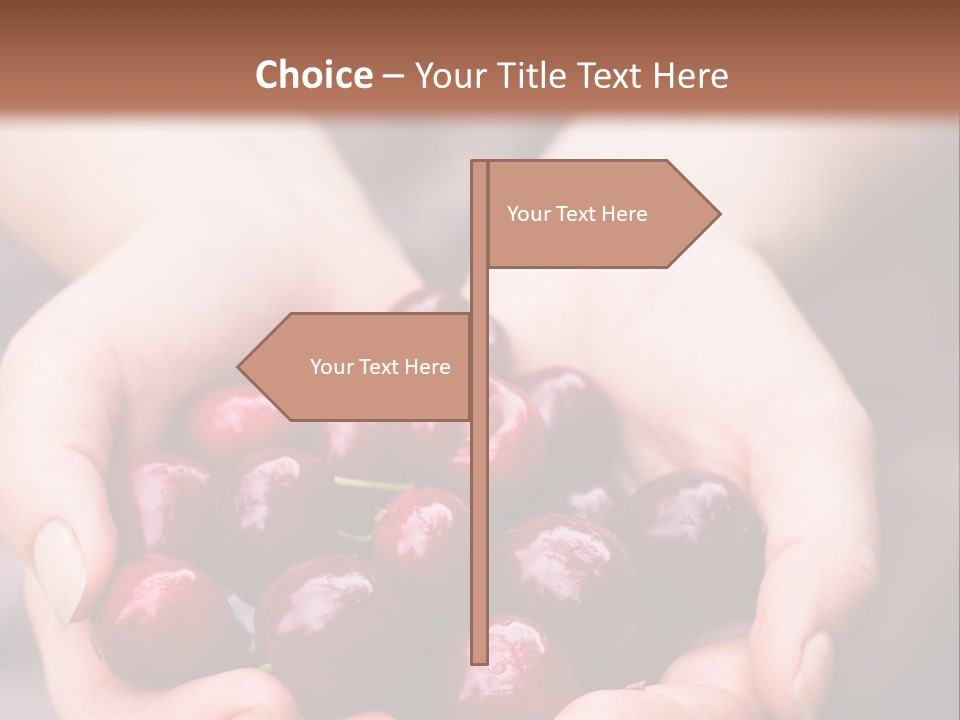 A Person Holding A Bunch Of Cherries In Their Hands PowerPoint Template