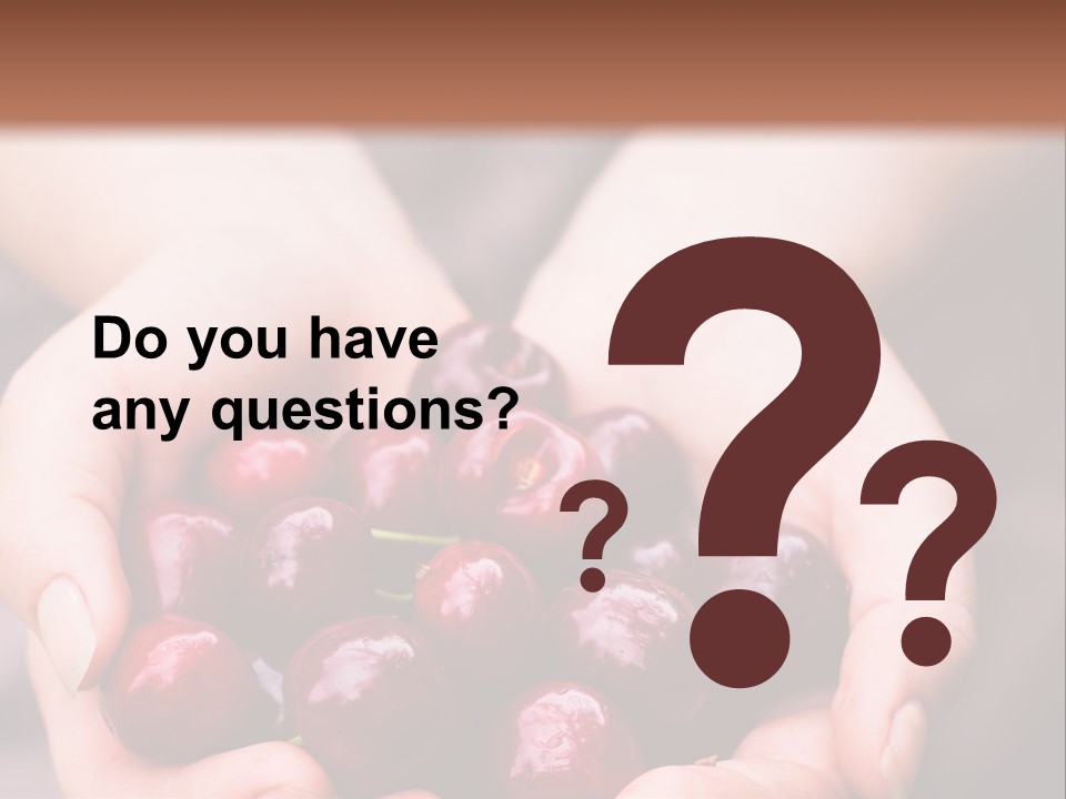 A Person Holding A Bunch Of Cherries In Their Hands PowerPoint Template